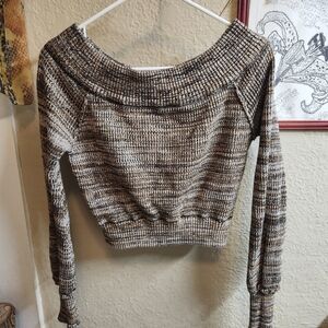 Free People Multitone Off-Shoulder Sweater